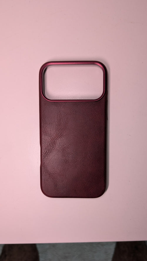 ELVQ Bordeaux leather iPhone case